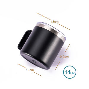 Gobelet de voyage en acier inoxydable, tasse à café isolée, logo personnalisé, gobelet à vin, gobelet à café sous vide avec poignée, 14 oz - Product Image 3