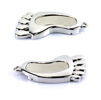 Empreinte clés USB en vrac pas cher métal mignon clé USB avec porte-clés approvisionnement d'usine argent bébé pied clé USB