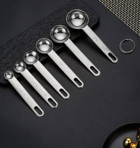 Custom Eco-Friendly Food Grade Stainless Steel Dishwasher Safe 0.62ml 1.25ml 2.5ml 5ml 7.5ml 15ml 6pcs <b>Measuring</b> Spoon Set - Product Image 1