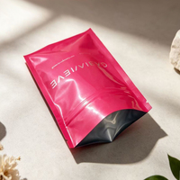 Pochette refermable en plastique avec fermeture éclair en aluminium métallisé à trois côtés avec logo personnalisé pour les produits cosmétiques et de soin de la peau