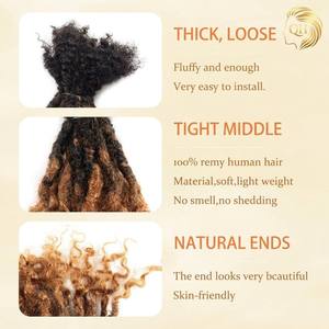 Extensions de cheveux humains brésiliens Remy Lisa Locs 6-30 pouces, dreadlocks entièrement faits à la main, pointes bouclées, sans produits chimiques, compatibles permanente, style <span class=keywords><strong>africain</strong></span> - Product Image 3