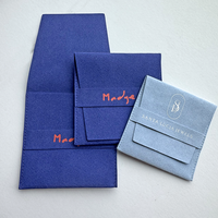Mini sac pochette à bijoux pliant avec enveloppe en microfibre et daim fait sur mesure avec bande