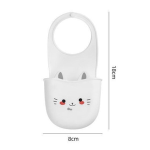 <b>Draining</b> Rack White Kitten Design Hanging Sink Storage <b>Basket</b> For Kitchen Faucet Sponge And Scrubber - Product Image 5