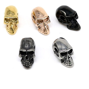 Yunnique Plated Stainless Steel Skull <b>Spacer</b> Beads for Bracelet Making DIY Jewelry Accessories European Style Metals - Product Image 1
