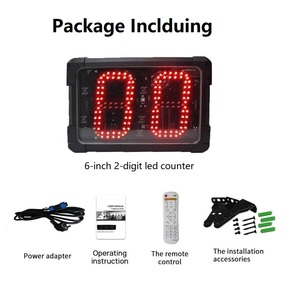 Control remoto inalámbrico portátil 0-99 cuenta regresiva cuenta atrás temporizador pantalla <span class=keywords><strong>LED</strong></span> 2 dígitos 6 pulgadas Digital 24s reloj de tiro para baloncesto - Product Image 6