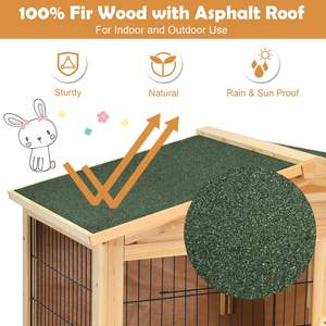 Doppeldecker Rabbit Hutch Wasserdichtes Dach Meers chweinchen Frettchen Käfig Rampe Outdoor Pet <span class=keywords><strong>House</strong></span> für Kleintiere Holzbau - Product Image 6