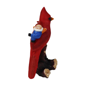 Statua su misura su misura della statua di animale dell'uccello rosso della nana e dell'uccello su misura figurina fatta a mano della scultura della decorazione di festa dell'artigianato della resina - Product Image 4