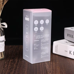 Fabricante al por mayor, caja de embalaje transparente esmerilada de PVC personalizada, materiales reciclados, manejo de impresión en relieve - Product Image 2