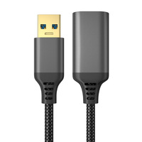Kabel ekstensi 5Gbps USB 3.0 Male to Female, kabel Data Printer kamera Hard Disk komputer kepang nilon untuk kamera