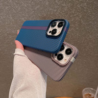 Pour Laudtec Simple Business Luxury Carbon Fiber Phone Case pour iPhone 16 15 14 13 12 11 Plus Pro Max Kev-l-ar Skin Friendly