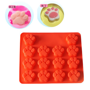 Silicone Paw Print <b>Mold</b> 30.1x25.1x1.6cm Red For Cake Chocolate Ice Cube <b>Candle</b> Epoxy Jelly Pudding Mousse Making - Product Image 5