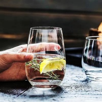 Vente en gros, Logo personnalisé en forme d'œuf, verre à vin sans tige, verres à vin avec bordure dorée