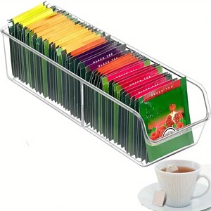 Drawer Style Transparent <b>Tea</b> Bag Storage <b>Box</b> Rectangle Standing Type Office Organizer Desktop Organizer For <b>Tea</b> Coffee Bags - Product Image 1