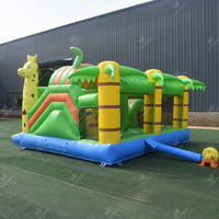Château plein d'entrain de glissière gonflable de singe de jungle combiné de rebond de PVC de nouvelle conception à vendre