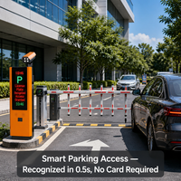 Barrière de reconnaissance de plaques d'immatriculation avec diffusion vocale intégrée pour les parkings de centres commerciaux