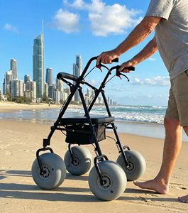 Cadre de marcheur de bord de mer Fauteuil roulant de marche assisté Siège de marcheur de plage adulte Poulies de travail de réhabilitation Supplie Beach Rollat - Product Image 2