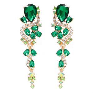 Boucles d'oreilles en alliage incrustées de diamants, nouvelles boucles d'oreilles géométriques à pendentif entièrement serties de diamants pour les fêtes, banquet élégant, boucles d'oreilles en acrylique - Product Image 4