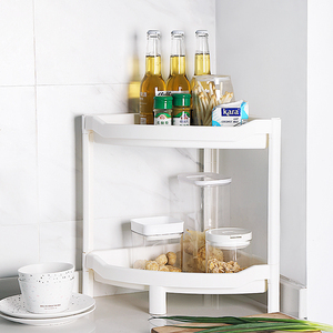 Estante de Almacenamiento de Cocina de Plástico de 2 Niveles, Estante Esquinero de Dos Pisos, Diseño Personalizable, para Almacenamiento de Platos - Product Image 6