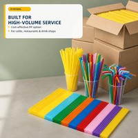 Pailles en plastique compostables à faible MOQ, couleur naturelle, pour accessoires de fête et de bar écologiques, biodégradables en vrac