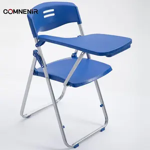Silla individual y escritorio para Universidad, muebles de escuela primaria, sillón plegable de plástico con bloc de notas