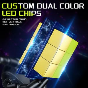 1 paire de phares de <span class=keywords><strong>voiture</strong></span> blancs + citron H1 H3 <span class=keywords><strong>H7</strong></span> H4 9005 9006 HB3 HB4 H11 9012 12V 24V LED <span class=keywords><strong>pour</strong></span> phares antibrouillard ampoules 120W - Product Image 3