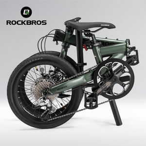 रॉकब्रोस फैशनेबल पोर्टेबल फोल्डिंग साइकिल 16 इंच वयस्क काम कम्यूटर 9-स्पीड शिफ्ट डिस्क ब्रेक पुरुष महिला छात्र साइकिल - Product Image 4