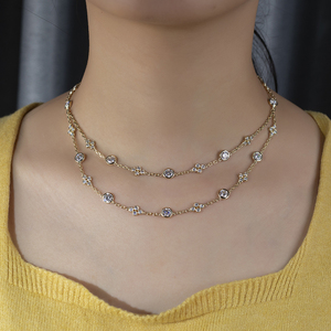 MSN-839 10K Collar con Colgante de Diamante Cultivado en Laboratorio, Estilo Clásico, Oro Amarillo, para Uso Diario, para Mujer - Product Image 4