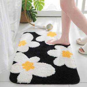 Alfombra de baño rectangular de poliéster absorbente y antideslizante para baño, dormitorio y sala de estar. - Product Image 2