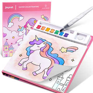 Joycat Kids Kreative Aquarell farben Pinsel Kinder DIY Pre Printed Painting Leinwand Panel Set Aquarell Malbuch - Product Image 2