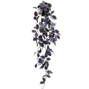 LOYWREE Kleine Kunstmatige Hangende Paarse Wenkbrauwblad Donker Zwarte Rankplant Kunststof <span class=keywords><strong>Pot</strong></span> 2-3ft Binnen/Buiten Huis Kantoor Tuin - Product Image 1