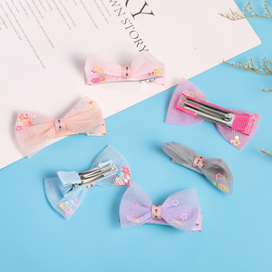 Mesh <b>Bow</b> Hair Accessories For Kids With Star Pattern Birthday Party Decorations DIY Jewelry Craft Supplies - Product Image 3