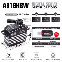 Servo Digital Programable CNC AGFRC A81BHSW 35KG/0.075S, Resistente al Agua, para Vehículos RC Crawler 1/8
