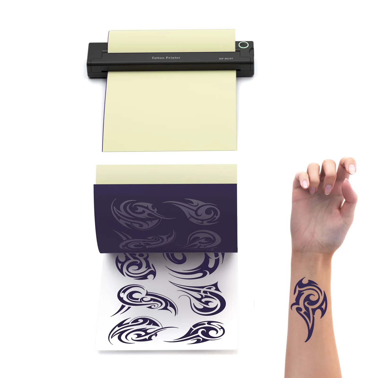 Werkslieferung Thermodrucker A4-Größe Tattoo-Bildschriftdrucker mit für Windows/Mac/ios/Android Telefon tragbarer A4-Drucker mini