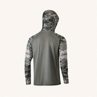 Chemise de pêche à capuche pour homme avec imprimé camouflage personnalisé et cache-visage, protection UPF, manches longues, haut d'extérieur, vente en gros, fabrication OEM ODM