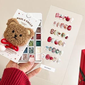 YOLLY Palette de gel à ongles solide <span class=keywords><strong>Happy</strong></span> Bear 24 couleurs, gel de manucure sans rinçage, non-collant, facile à étaler, paillettes brillantes - Product Image 5