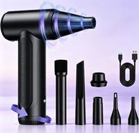 Souffleur d'air électrique portable haute vitesse sans balais 100 000 tr/min pour usage intensif, avec batterie 1100 mAh*3 pour voiture/bureau