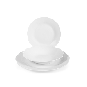 Juego de Vajilla de Porcelana Elise de 18 Piezas con Adornos Festonados - Product Image 1