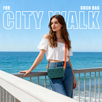 Sac banane en mousse EVA personnalisé avec logo, léger, perforé, avec trous pour breloques DIY, sac bandoulière en EVA pour cadeau promotionnel