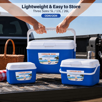 Ensemble de glacières isothermes 5L 13L 26L Coque PE Couche thermique EPS Camping Pique-nique Léger Transport à la main OEM ODM Usine Conforme aux normes alimentaires