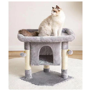 Fabrik entworfen bequemes Kratz baum Schloss haus Katzen kratzer China Holz tiere Spielzeug Nachhaltiges interaktives Spielzeug - Product Image 2