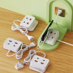 220v 110v US EU UK High Quality Power Strip With Switch 2 USB 2 Type-c 4 Port Stand Charger High Speed Socket