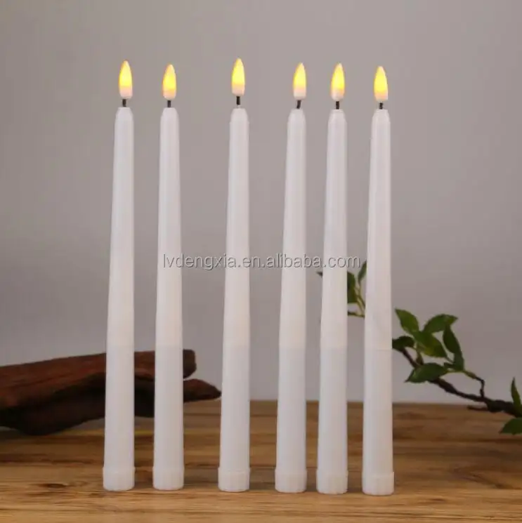 Bougies à led coniques à piles sans flamme ivoire LED bâtons de bougie lumière jaune avec télécommande de minuterie pour l'église de thanksgiving