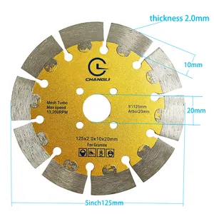 공장 슈퍼 얇은 5 인치 125mm 벽 터보 다이아몬드 커터 톱날 절단을위한 세라믹 타일 대리석 돌 톱날