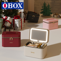 OBOX Ins  Trousse à cosmétiques  Sac de maquillage avec miroir pliable  Profil fin pour un rangement facile dans les sacs pour ordinateur portable