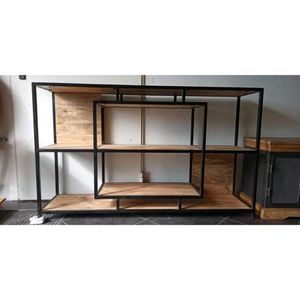 Étagère industrielle vintage en fer métal manguier tiroir portable design moderne maison bureau villa cuisine chambre école hôtel - Product Image 1