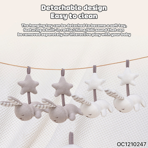 Jouet musical rotatif suspendu pour berceau de bébé, avec <span class=keywords><strong>parapluie</strong></span> en peluche électrique mignon et clochette musicale - Product Image 4
