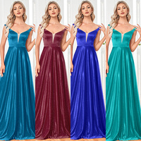Robe de soirée rouge scintillante personnalisée, sans manches, col en V profond, coupe trapèze, longue, pour banquet, demoiselle d'honneur, invitée de mariage, vente en gros