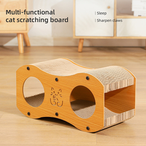 Gratte-chat multifonctionnel en forme de tunnel en carton Jouets à gratter et gratte-chat durables - Product Image 5