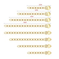 Cadena de extensión de oro laminado de 2.3mm, extensor de cable de 2/3/4/5CM con estampado 14K de 1/20, círculo de 4mm y colgante de corazón de 3.5mm
