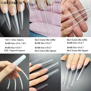 Etiqueta privada XLTapered Square Clear No C Curve Easy French Half Cover Straight XXXL Coffin <span class=keywords><strong>XXL</strong></span> Square con puntas de uñas de guía - Product Image 4